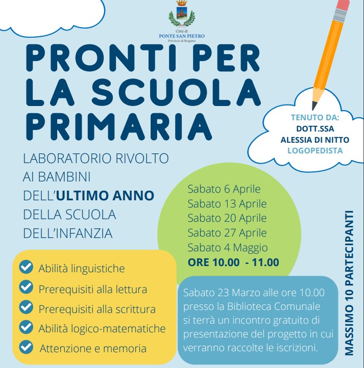 Immagine che raffigura LABORATORI DI LOGOPEDIA - PRONTI PER LA SCUOLA PRIMARIA