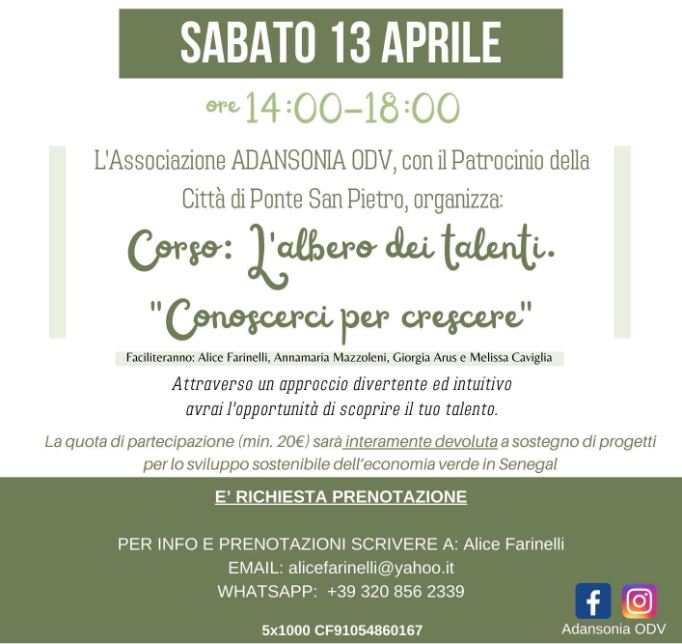 Immagine che raffigura CORSO: L'ALBERO DEI TALENTI 